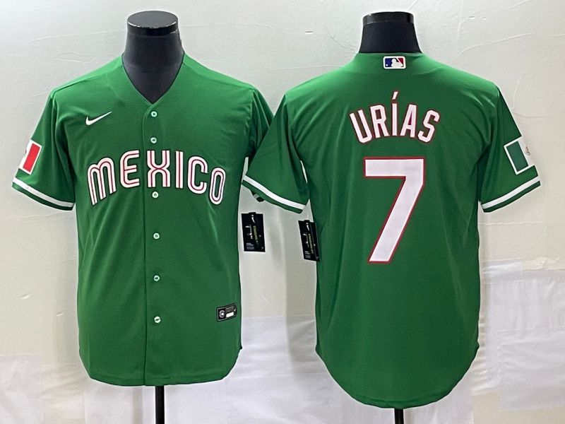 Men 2025 World Cup Mexico #7 Urias Green Nike MLB Jersey style 3182->more jerseys->MLB Jersey